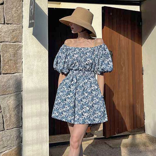 TDN-0264  여름 바캉스 내추럴 쉬폰 점프 슈트 
